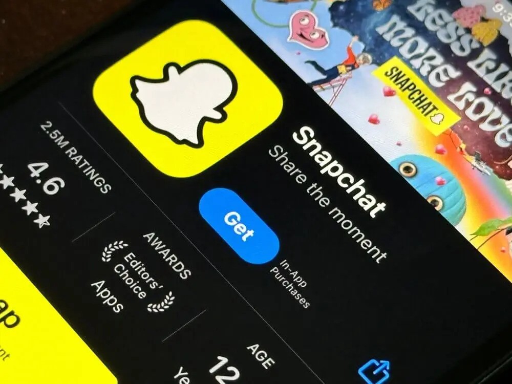 Snapchat app shown on a phone screen
